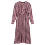 Robe plissée imprimé graphique, longue