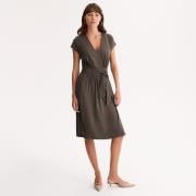 Robe évasée en maille, mi-longue, manches courtes