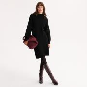 Robe pull en tricot, mi-longue, manches longues
